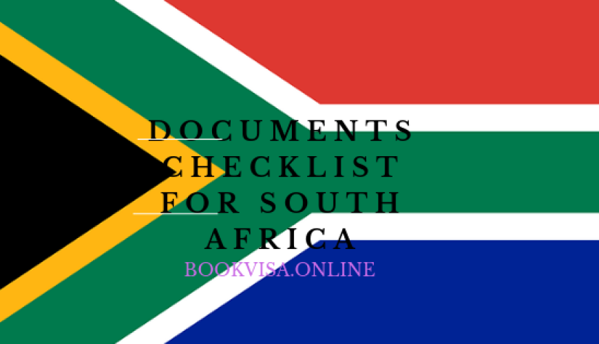 documents checklist for south africa visa